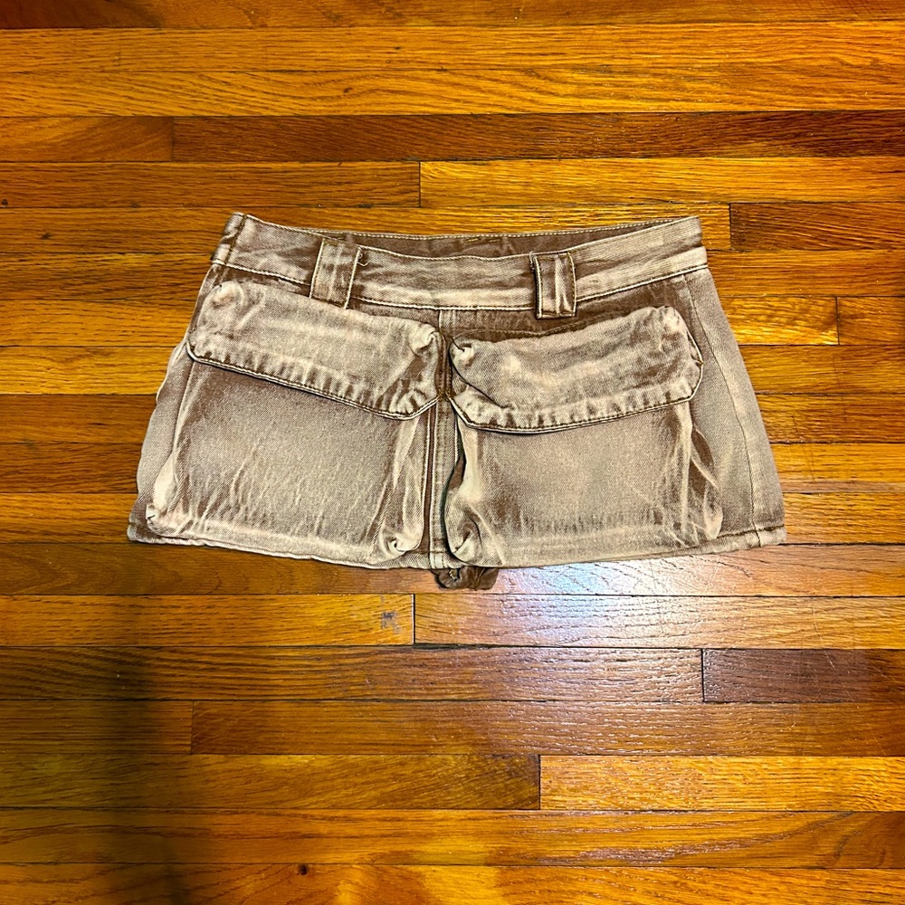 Brown Khaki jean skort